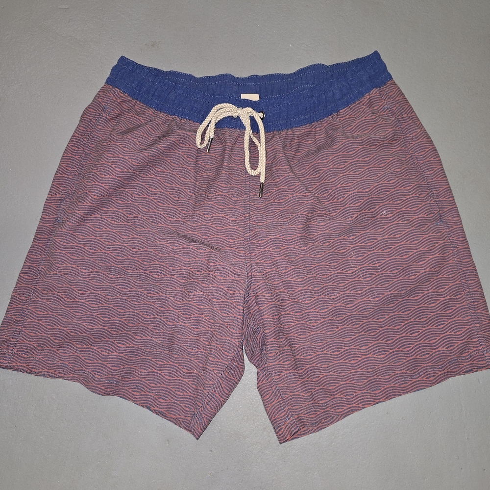Fair Harbor Men's Swim Board Shorts - Red and Blue